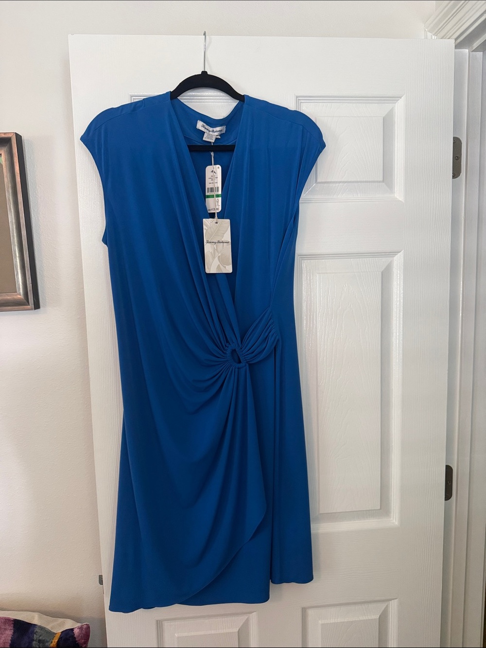 Tommy Bahama Royal Blue Twist-Knot Midi Dress